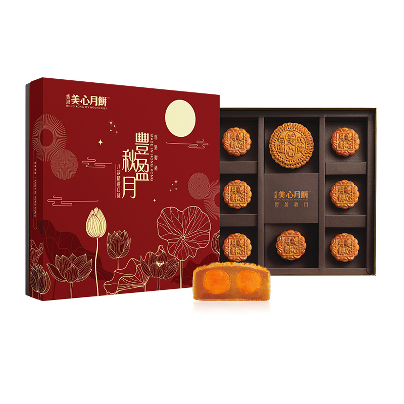 Maxims 美心 豐盈秋月港式月餅 675g 禮盒裝包裝禮盒產(chǎn)品包裝創(chuàng)意設(shè)計欣賞(圖1)