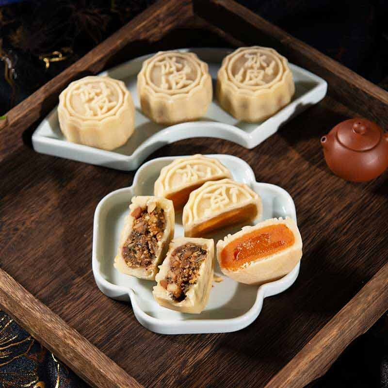 有成齋 冰皮流心月餅 8餅4味 480g*2盒 禮盒裝包裝禮盒產(chǎn)品包裝創(chuàng)意設計欣賞(圖5)