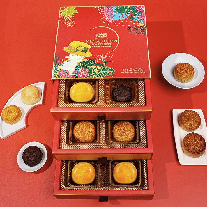 鮮品屋 鮮品逐月月餅 12餅9味 1kg 禮盒裝包裝禮盒產(chǎn)品包裝創(chuàng)意設計欣賞(圖3)
