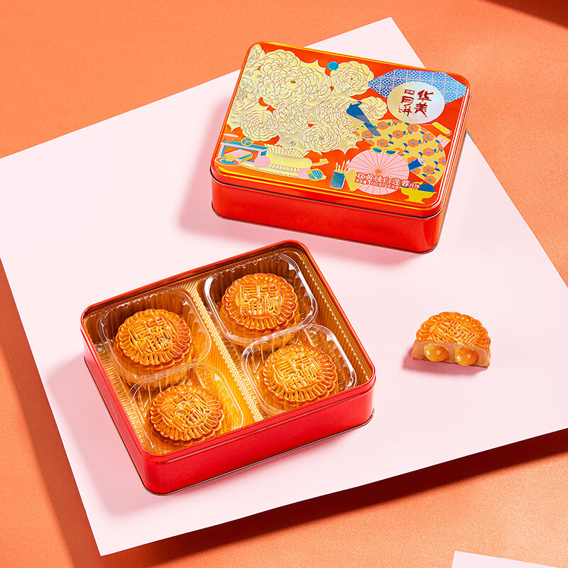 Huamei 華美 雙黃純白蓮蓉廣式月餅 680g 禮盒裝包裝禮盒產(chǎn)品包裝創(chuàng)意設(shè)計欣賞(圖4)