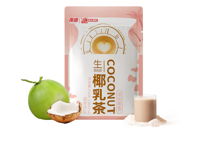 生椰乳茶的包裝袋設計作品欣賞(圖1)