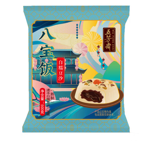 速凍白糯豆沙八寶飯外包裝設(shè)計(jì)要求(圖1)