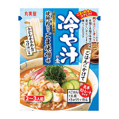 包裝設計公司推薦限時涼汁素燒鮑粉芝麻味增味丸美屋食品工業(yè)包裝設計欣賞(圖1)