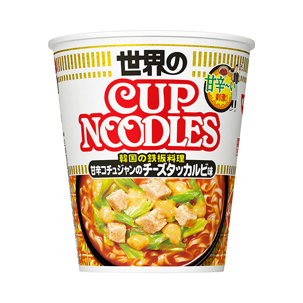 包裝設計公司推薦杯裝涼面甜辣辣醬的奶酪培根醬味日清食品面類包裝設計(圖1)