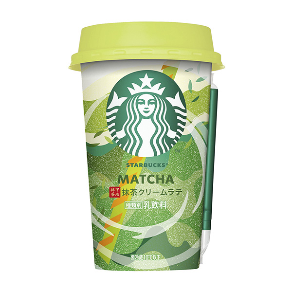 包裝設計公司推薦星巴克抹茶奶油拿鐵三得利食品國際乳相關(guān)飲料包裝設計(圖1)