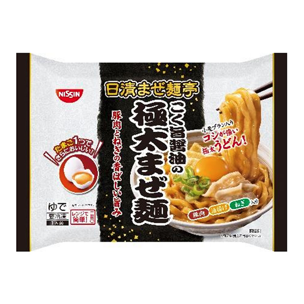冷凍日清混合面亭國意醬油的極太混合面包裝設計欣賞(圖1)