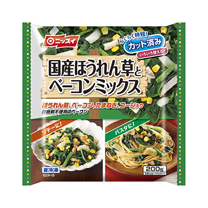 冷凍國(guó)產(chǎn)菠菜和培根混合料日本水產(chǎn)(圖1)