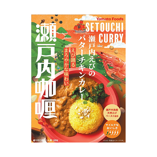 包裝設(shè)計欣賞瀨戶內(nèi)蝦黃油雞肉咖喱(大和食品) (圖1)